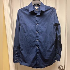 Merona Men’s Blue Slim Fit Button-Down Dress Shirt | Size S/P